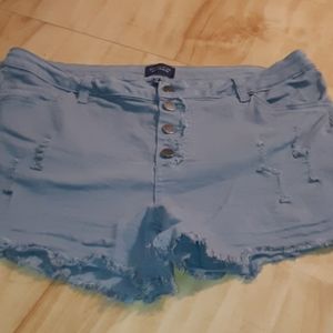 Angel kiss raw hem shorts olive 15